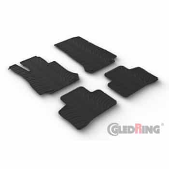 Tapis en caoutchouc sur mesure pour Mercedes EQC (N293) 2019-2022 (profilé en T 4 pièces + clips de montage)
