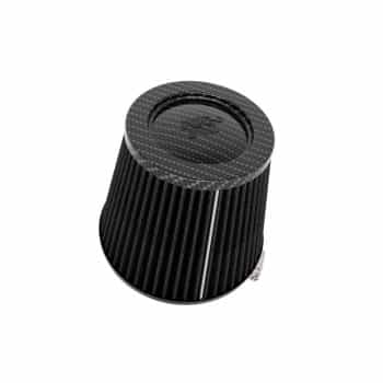 Filtre à air noir K&N Universal Dryflow conique - dessus en fibre de carbone - connexion 127 mm, fond 165 mm,