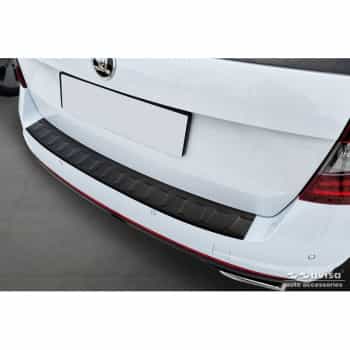 Protection de seuil de coffre arrière en acier inoxydable noir mat sur mesure pour Skoda Octavia Combi RS (5E5) 2013-20