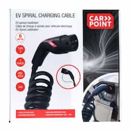 Carpoint Câble de Charge Spirale Voiture Électrique Type2>2 32A 3ph 6 mètres