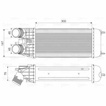 Refroidisseur intermédiaire, refroidisseur d'air de suralimentation 818547 Valeo