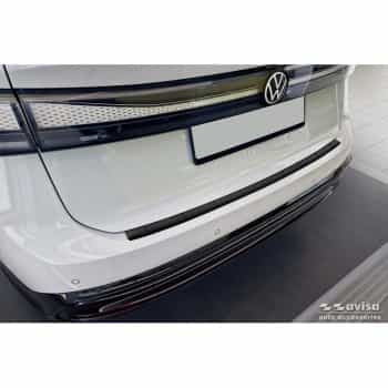 Protection de pare-chocs arrière en acier inoxydable noir mat sur mesure pour Volkswagen ID.7 2023- 'Ribs'