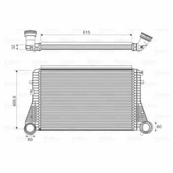 Refroidisseur intermédiaire, refroidisseur d'air de suralimentation 818795 Valeo