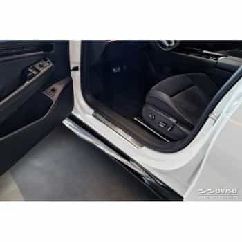 Seuils de porte en acier inoxydable sur mesure pour Volkswagen ID.7 2023 - 'Lines' - 4 pièces