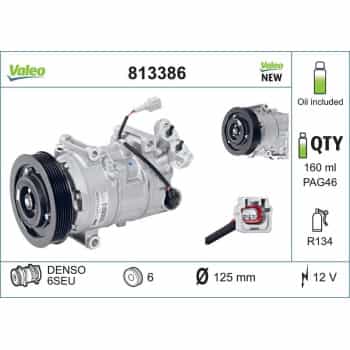 Compresseur, climatisation PIÈCE NEUVE 813386 Valeo