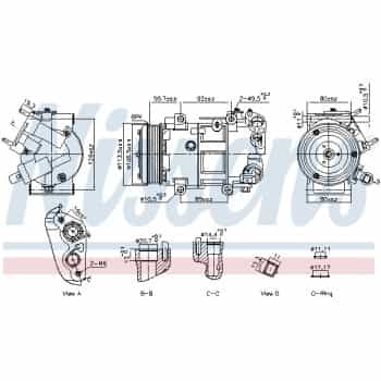 Compresseur, climatisation 891109 Nissens