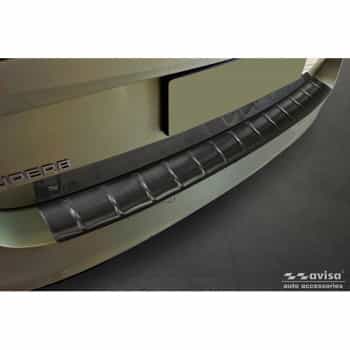 Protection de pare-chocs arrière en acier inoxydable noir sur mesure pour Skoda Superb IV Combi 2023 - 'Ribs'