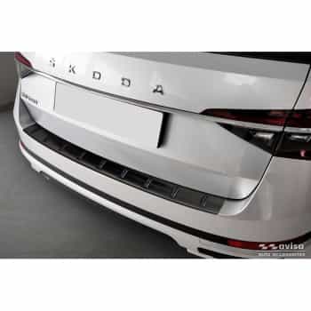 Protection de pare-chocs arrière en acier inoxydable noir pour Skoda Superb III Combi 2015-2023 avec Scout