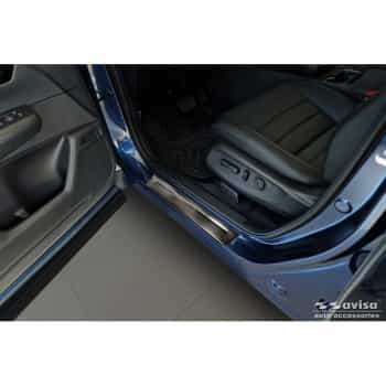 Seuils de porte en acier inoxydable noirs sur mesure pour Honda CR-V VI (RS_) 2023- - 'Lines' - 4 pièces