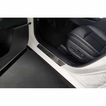 Seuils de porte en acier inoxydable noirs sur mesure pour Mazda CX-60 (KH_) 2022- - 'Lines' - 4 pièces