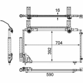 Condenseur, climatisation AC 471 000S Mahle