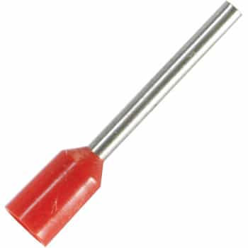 Embout pour taille de câble : 0,5 mm² avec isolation rouge