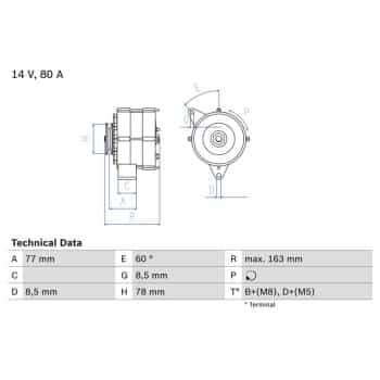 Dynamo / Alternateur 0 986 034 170 Bosch