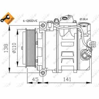 Compresseur, climatisation EASY FIT 32214 NRF