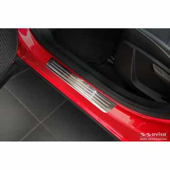Seuils de porte en acier inoxydable sur mesure pour Renault Arkana 2020 - 'Lines' - 4 pièces