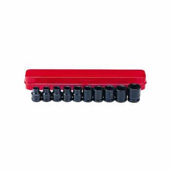 Jeu de douilles à chocs 1/2" SAE (6 côtés) 10 pièces