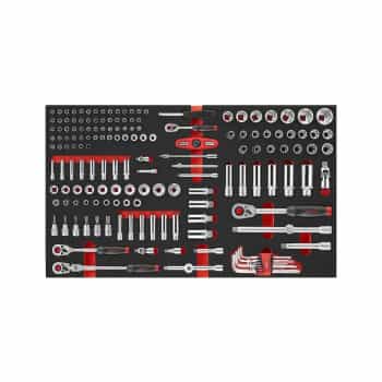 Jeu de douilles et clés Force 1/4", 3/8" et 1/2", 162 pièces (EVA)