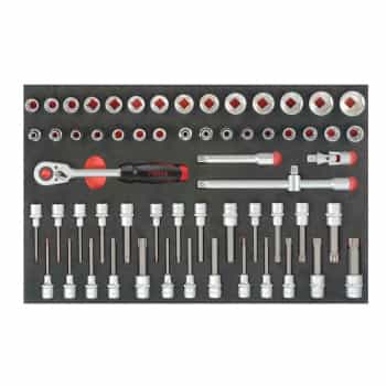 Jeu de douilles mixtes Force 1/2" 61 pièces
