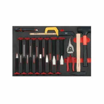 Ensemble marteau et burin Force 19 pièces (EVA)