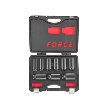 Jeu de douilles à chocs Force 3/4" longues 6 pans 9 pièces