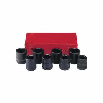 Jeu de douilles à chocs Force 1" 6 pans SAE 8 pièces