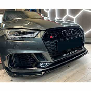 Becquet avant unidirectionnel pour Audi RS3 8V Berline/Sportback Facelift 2017-2020 – Noir brillant