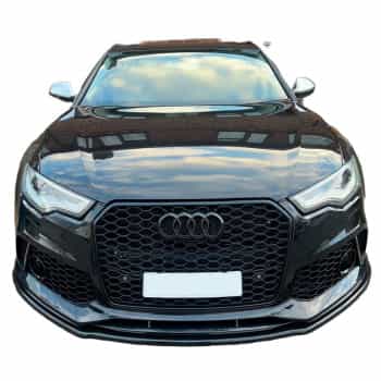 Becquet avant unidirectionnel pour Audi RS6 C7 et C7 Facelift 2013-2017 - Noir brillant