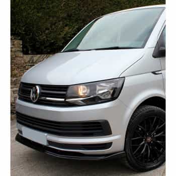 Becquet avant unidirectionnel pour Volkswagen Transporter T6 2015-2019 – Noir brillant