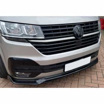 Becquet avant unidirectionnel pour Volkswagen Transporter T6.1 2020-2022 - Version 3 - Noir brillant