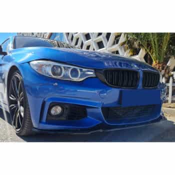 Becquet avant unidirectionnel pour BMW Série 4 F32/F33/F36 M-Pack 2013-2019 - Version 2 - Noir brillant