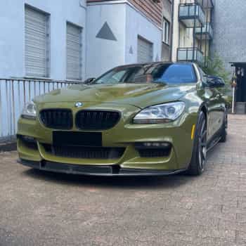 Becquet avant unidirectionnel pour BMW Série 6 F06/F12/F13 Facelift M-Pack 2013-2018 Noir brillant