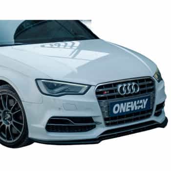 Becquet avant unidirectionnel pour Audi S3 8V (berline/cabriolet) 2013-2016 - Version 2 - Noir brillant