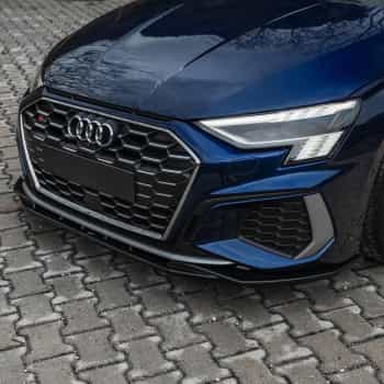 Becquet avant unidirectionnel pour Audi A3 S-Line/S3 8Y 2020- - Noir brillant
