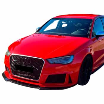 Becquet avant unidirectionnel pour Audi RS3 8V Sportback 2015-2016 – Noir brillant