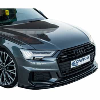 Becquet avant unidirectionnel Audi A6 S-Line/S6 C8 (Berline/Avant) 2018- - Version 3 - Noir brillant