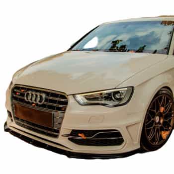 Becquet avant unidirectionnel pour Audi S3 Sportback 8V 2013-2016 – Noir brillant
