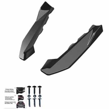 Jupes de pare-chocs arrière unidirectionnelles (angles) pour BMW X1 F48 M-Pack 2015-2019 - Noir brillant
