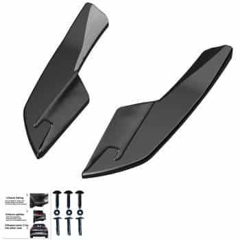 Jupes de pare-chocs arrière unidirectionnelles (angles) pour Audi S3 8V Berline 2013-2016 - Version 2 Noir brillant