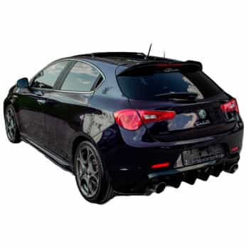 Jupes de pare-chocs arrière unidirectionnelles (angles) pour Alfa Romeo Giulietta 2010-2020 - Noir brillant