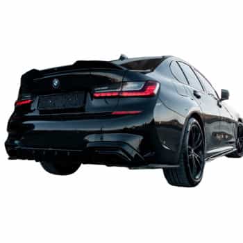 Jupes de pare-chocs arrière unidirectionnelles (angles) pour BMW Série 3 G20/G21 M-Pack 2018-2022 Noir brillant