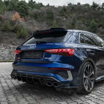 Jupe de pare-chocs arrière à sens unique (diffuseur) pour Audi A3 8Y S-Line/S3 Berline/Sportback 2020-