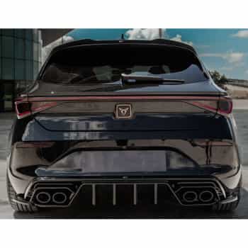 Diffuseur de pare-chocs arrière unidirectionnel pour Cupra Leon HB MK1 2020-2024 – Noir brillant