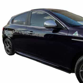 Jupes latérales unidirectionnelles pour Alfa Romeo Giulietta Sport 2010-2020 - Noir brillant