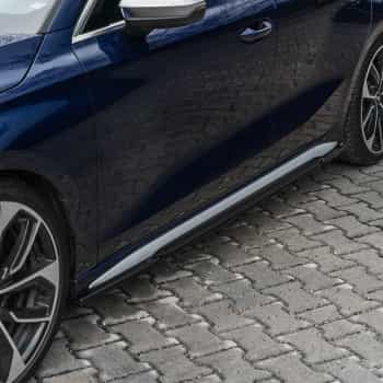 Jupes latérales unidirectionnelles pour Audi A3 8Y S-Line/S3 Berline/Sportback 2020-2024 - Noir brillant