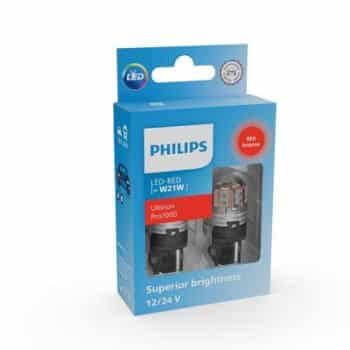 Lampes LED Philips W21W Ultinon PRO7000 - Rouge