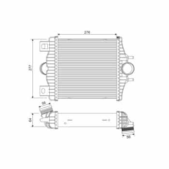 Refroidisseur intermédiaire, refroidisseur d'air de suralimentation 818384 Valeo
