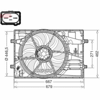 Roue du ventilateur de refroidissement DER32018 Denso
