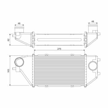 Refroidisseur intermédiaire, refroidisseur d'air de suralimentation 818381 Valeo