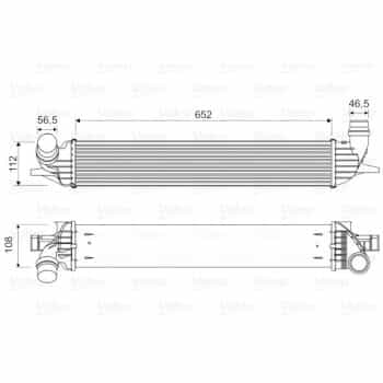 Refroidisseur intermédiaire, refroidisseur d'air de suralimentation 818330 Valeo