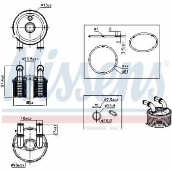 Refroidisseur d'huile, transmission automatique 91507 Nissens